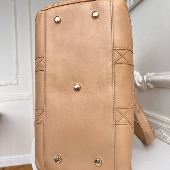 Authentic Dior tote beige Cannage Granville Leather Bag 10-BO-0171 B0818 - Picture 9 of 16